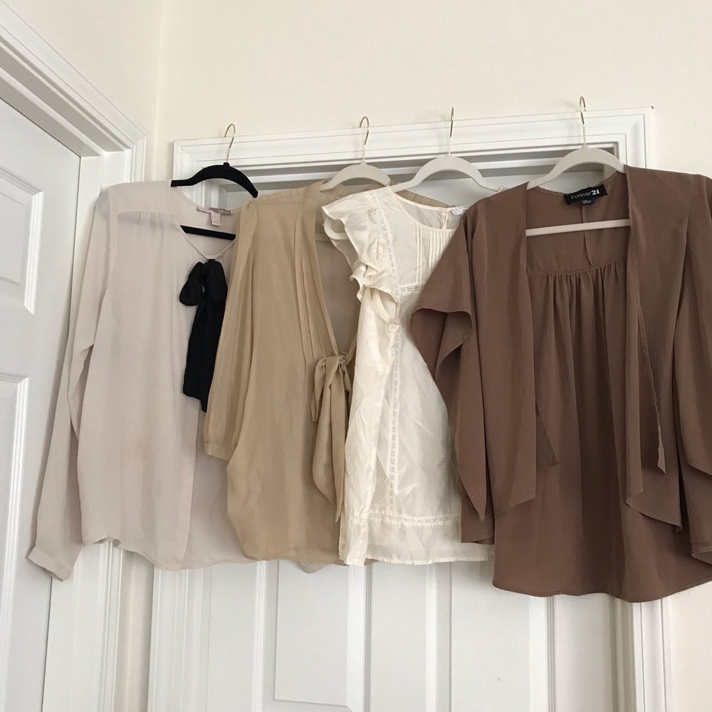 Nudge Beige Cream Lot of Tops Blouses